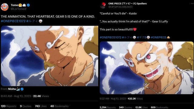 Fan reactions to episode 1072 (Image vua Twitter)