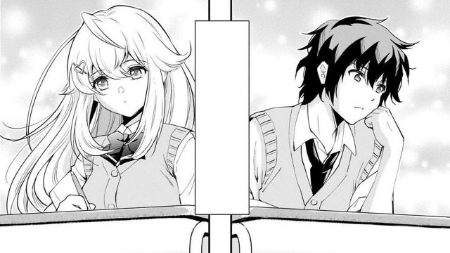 The Protaganists Otosaki Rei (Left) And Her Shido Rintaro (Right) In Their Class At Heisei High School - Isshou Hatarakitakunai Ore Ga Classmate No Daininki Idol Ni Natsukaretara Chapter 1