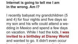 HT1.I took my grandchildren to Disney World and now my daughter-in-law is mad at me