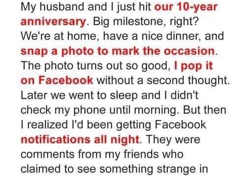 HT1. Happy couple shares 10th anniversary picture online, promptly gets flooded with worried calls