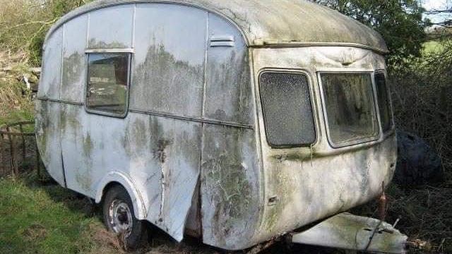 HT6. Inside his grandparents’ sealed garage, he discovered a 63-year-old caravan