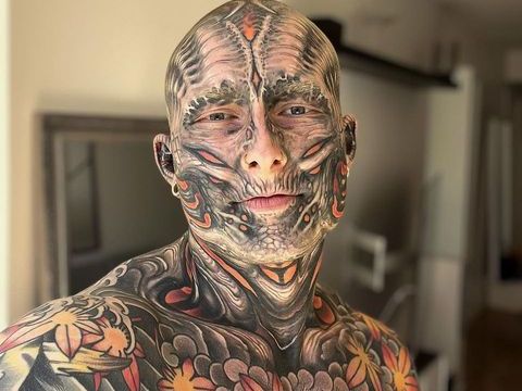 HT1. Tattoo addict inks 95 percent of his body, reveals what he looked like just 5 years ago